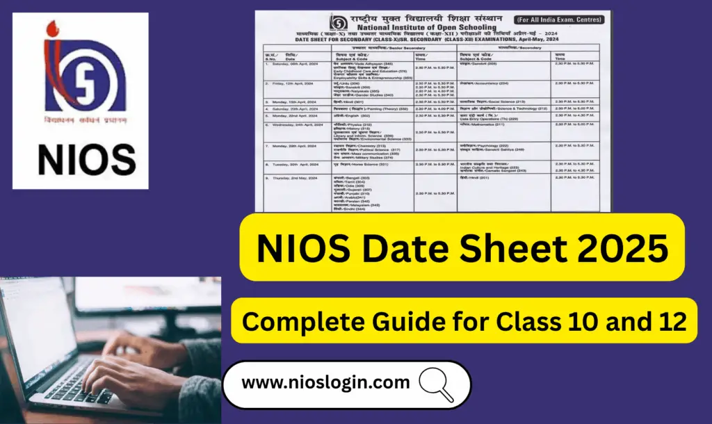 NIOS Date Sheet 2025