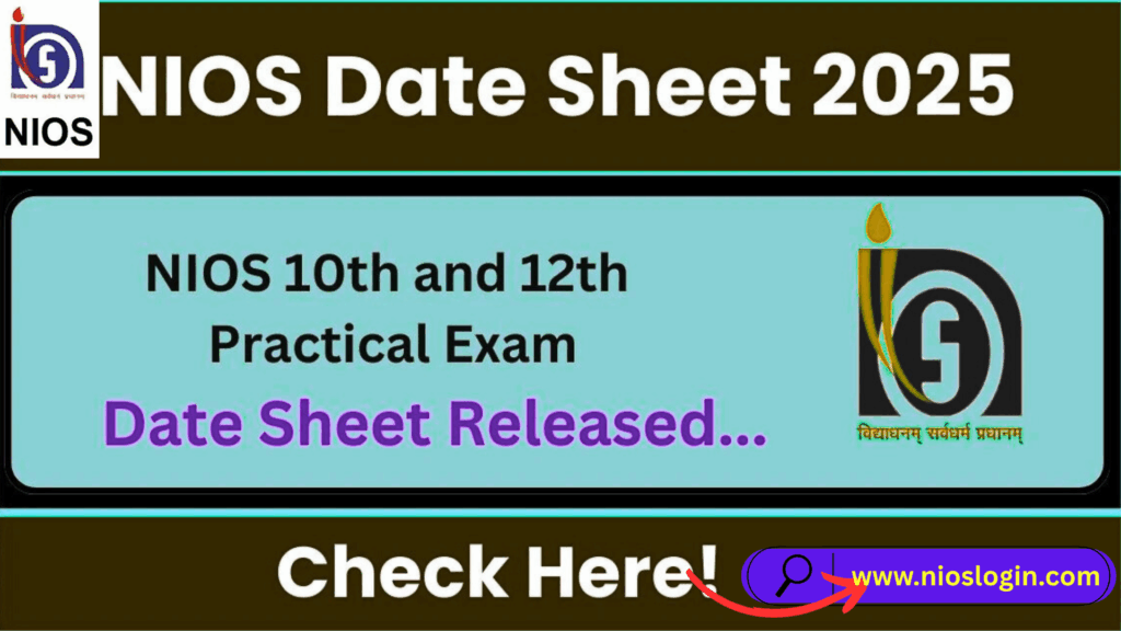 NIOS Practical Exam Date Sheet 2025