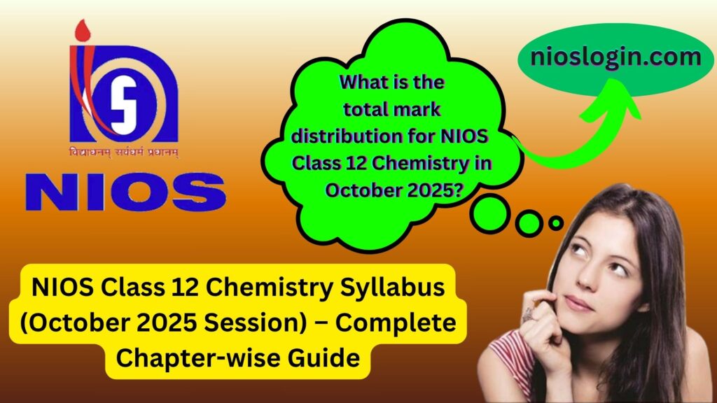 NIOS Class 12 Chemistry Syllabus (October 2025 Session) – Complete Chapter-wise Guide